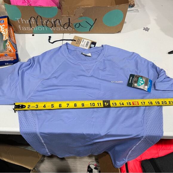 Columbia Women’s Maplegate Blue Performance Shirt Quick Dry Fishing Large - Picture 6 of 7